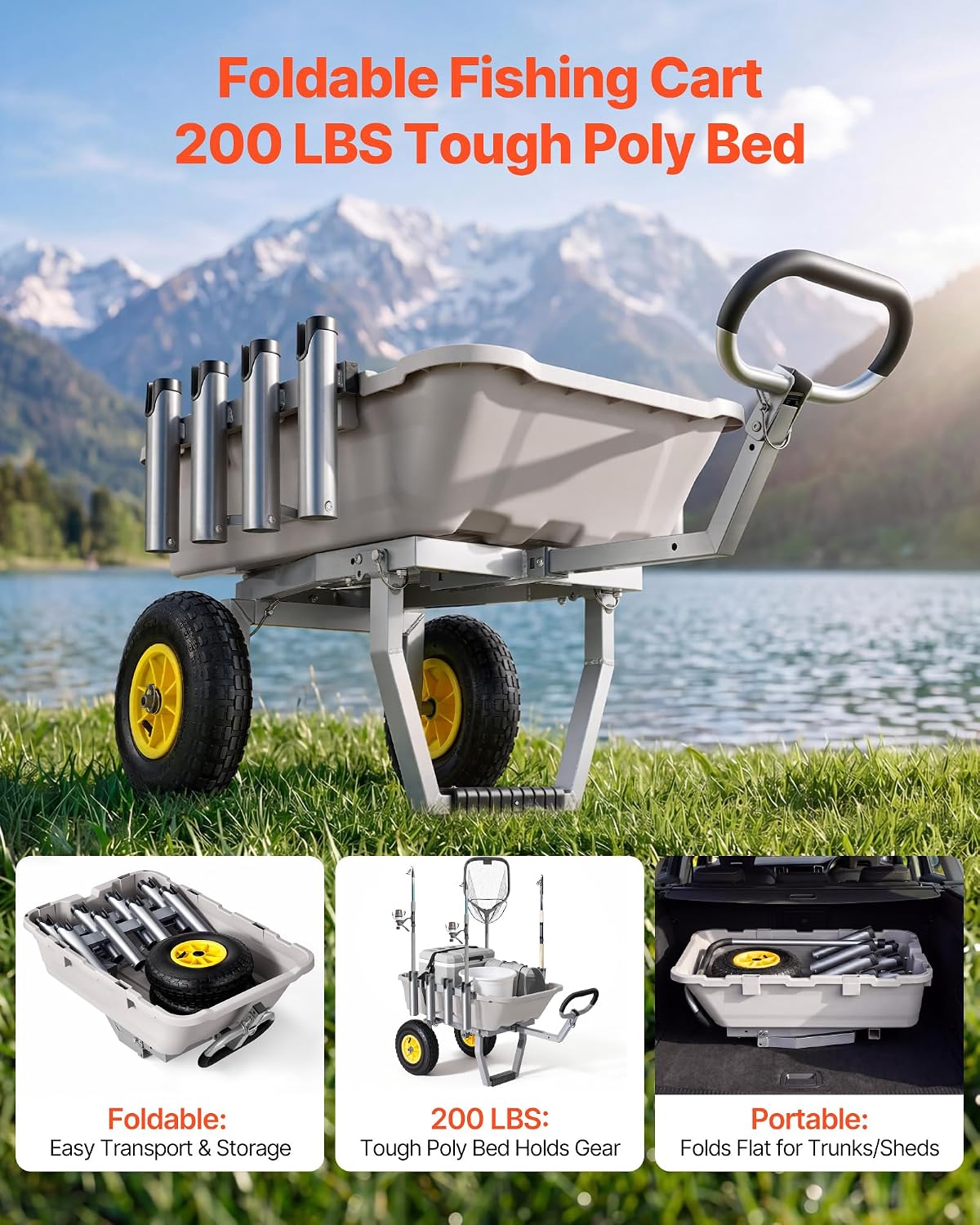 Beach Fishing Cart with 8 Rod  - Fishing Rod Holder review and price