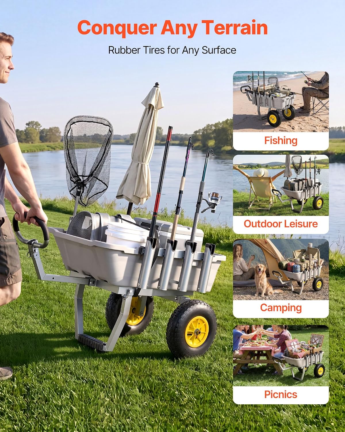 Beach Fishing Cart with 8 Rod  - Fishing Rod Holder review and price